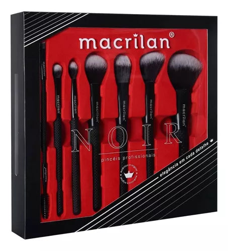 Kit De Pincel Macrilan Maquiagem Profissional Noir